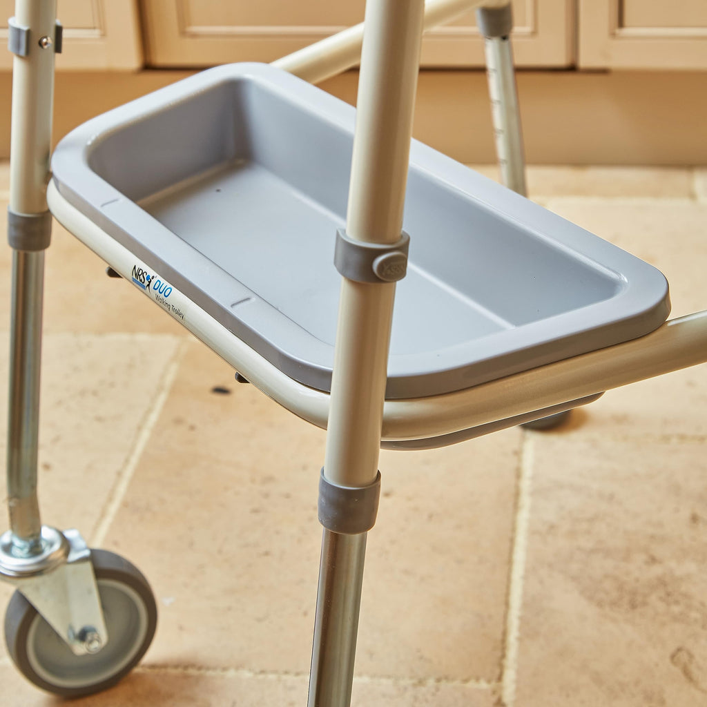 NRS Healthcare Duo Height Adjustable Walking Trolley - P23129 - Mobility Aid - Pebble Grey - Very Good