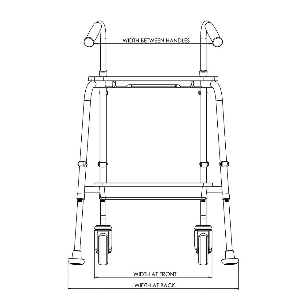 NRS Healthcare Duo Height Adjustable Walking Trolley - P23129 - Mobility Aid - Pebble Grey - Very Good