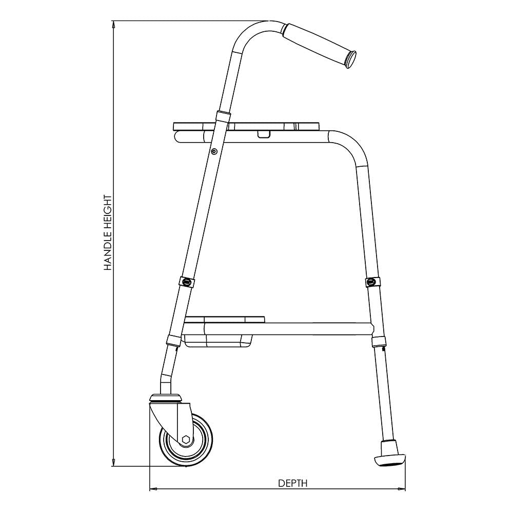 NRS Healthcare Duo Height Adjustable Walking Trolley - P23129 - Mobility Aid - Pebble Grey - Very Good