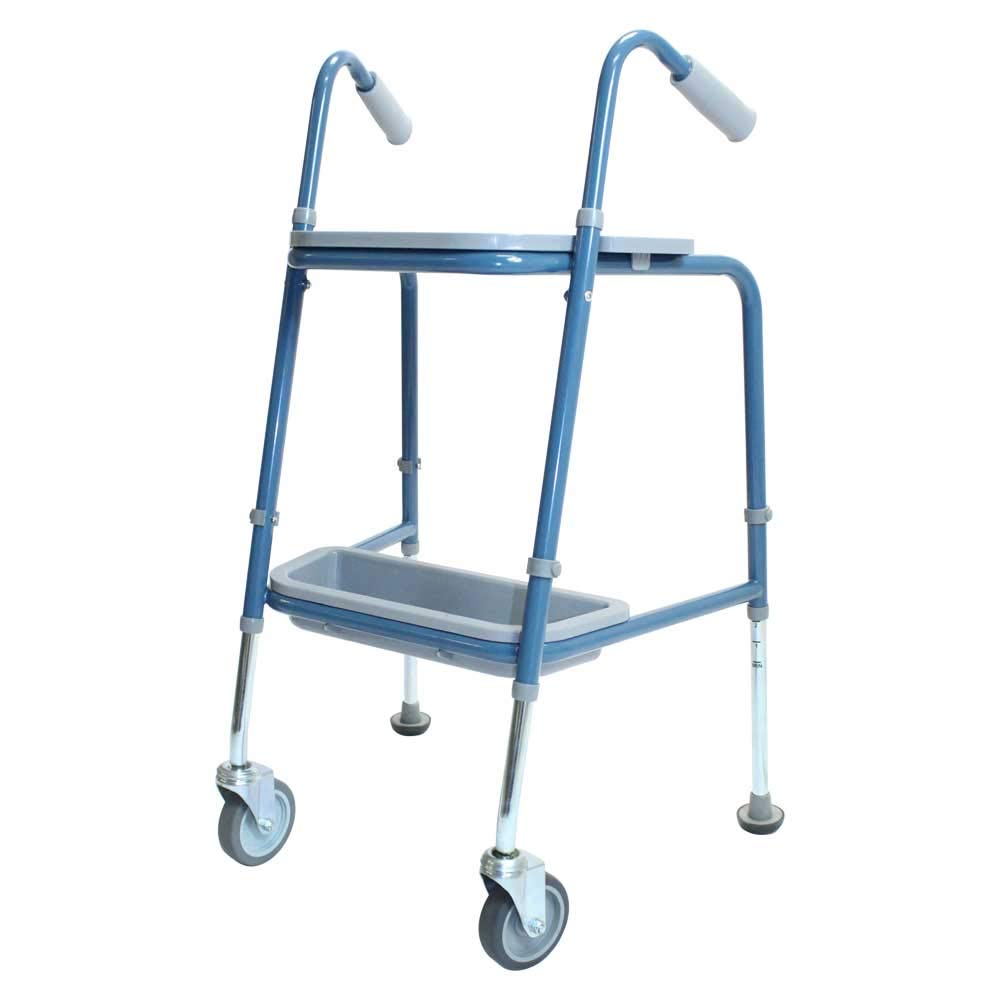 NRS Healthcare Duo Height Adjustable Walking Trolley - P23129 - Mobility Aid - Pebble Grey - Very Good