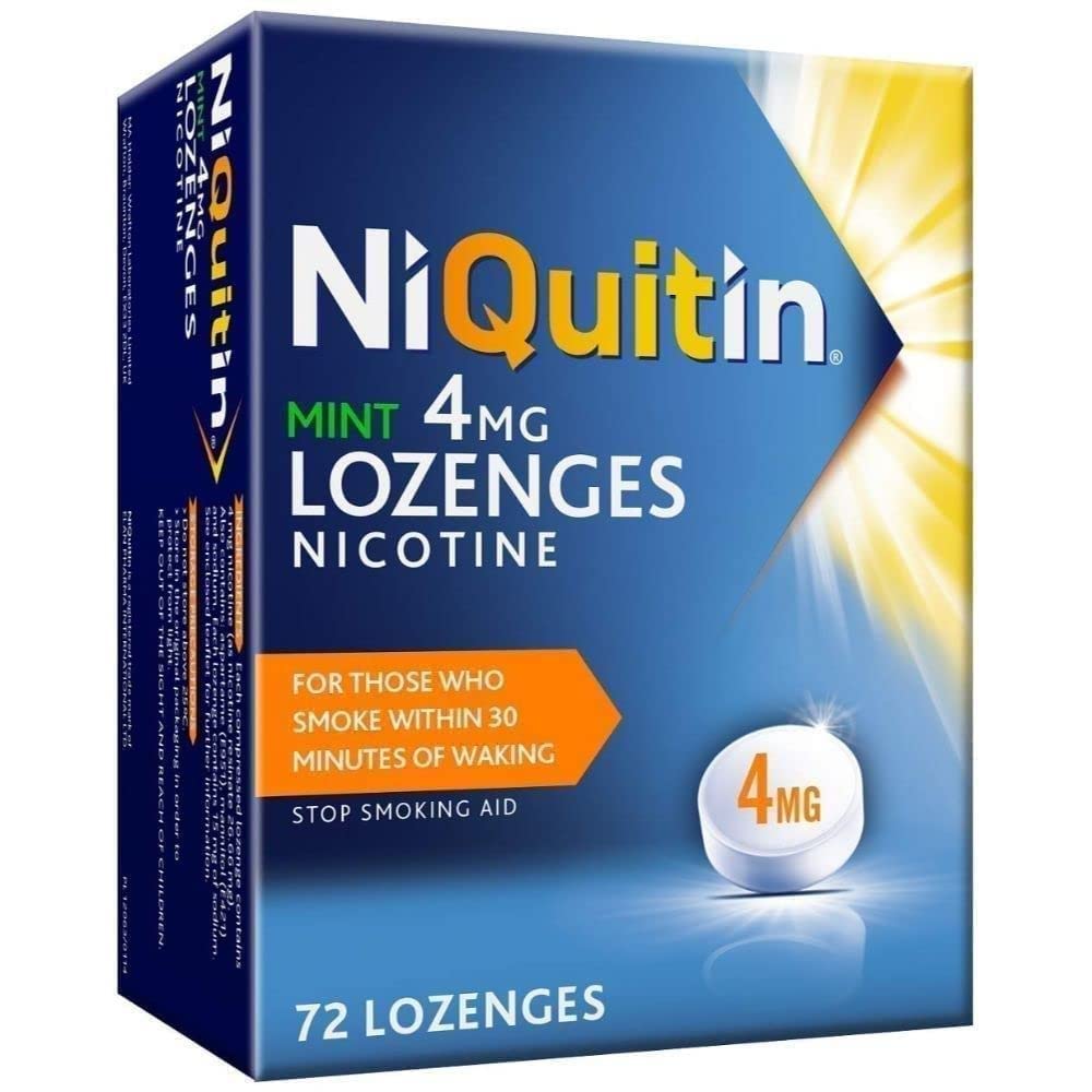 NiQuitin Mint Nicotine Lozenges 4mg - Stop Smoking Aid - 72 Count Quit Smoking Tablets - New - BBE 12/2026