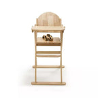 Safetots Deluxe Putaway Folding Wooden High Chair - Natural - Pre-Assembled - Baby Toddler Space Saving Highchair - Like New