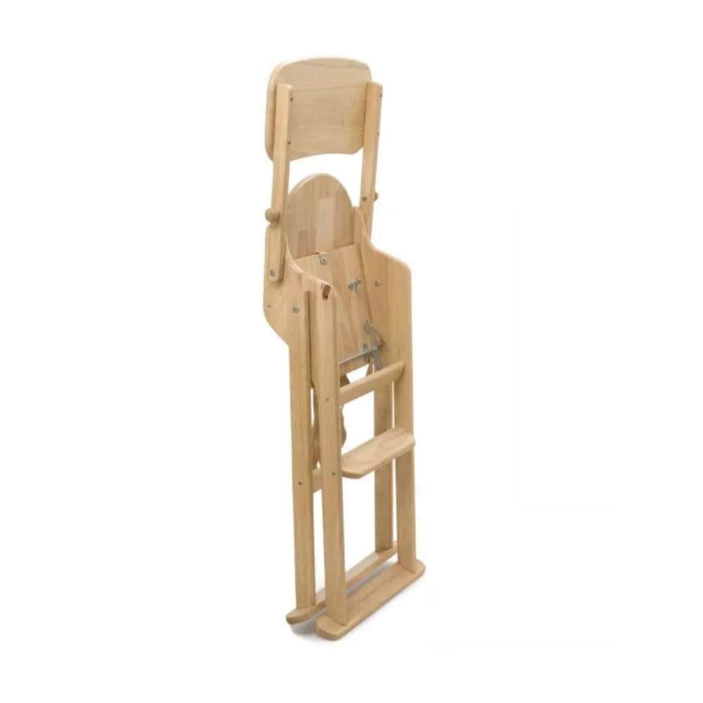Safetots Deluxe Putaway Folding Wooden High Chair - Natural - Pre-Assembled - Baby Toddler Space Saving Highchair - Like New