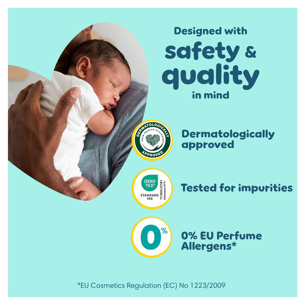 Pampers New Baby Nappies Size 1 - Newborn Diapers with Wipes - Damaged Box - BBE 05/2028