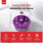 Sensio Spa Luxury Heated Foot Spa Massager - Digital Temp Control, Bubble Vibration, 4 Rollers, 9 Piece Pedicure Set - Damaged Box