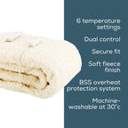 Beurer Monogram Komfort Heated Mattress Cover - Dual Control - Super King 180x200cm - 6 Heat Settings - Fitted Electric Blanket - Damaged Box