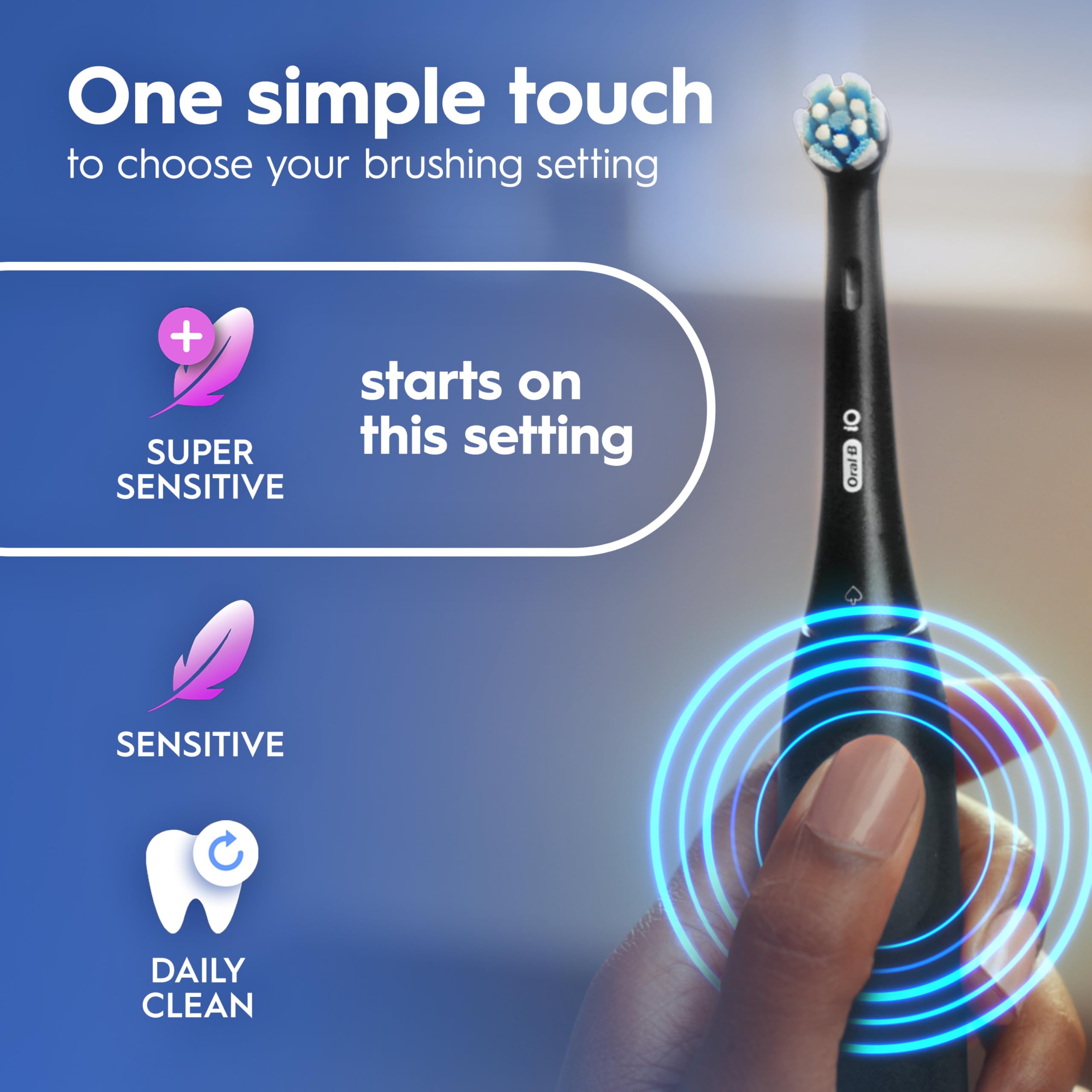 Oral-B iO2 Electric Toothbrush - Night Black - Rechargeable Power Toothbrush with Travel Case - Damaged Box
