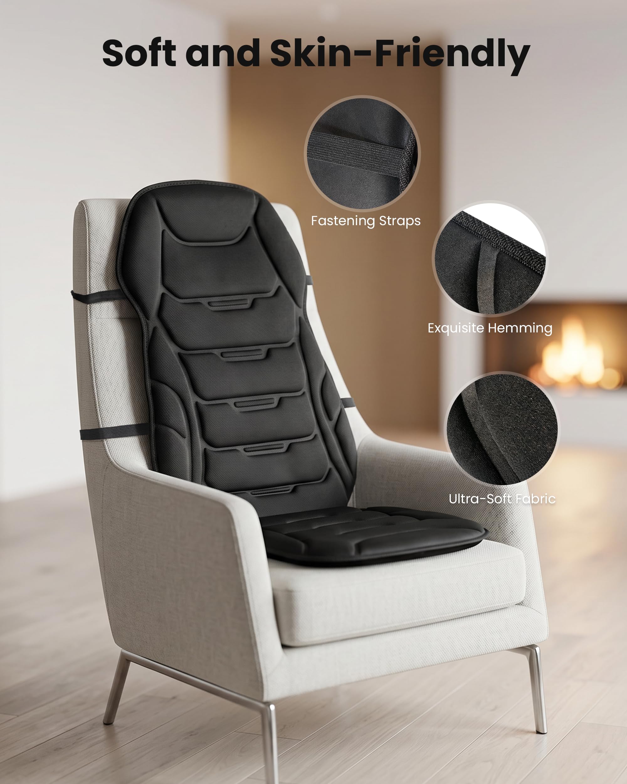 COMFIER Back Massager with Heat - Vibration Massage Cushion with 8 Motors - Full Body Chair Pad - Damaged Box