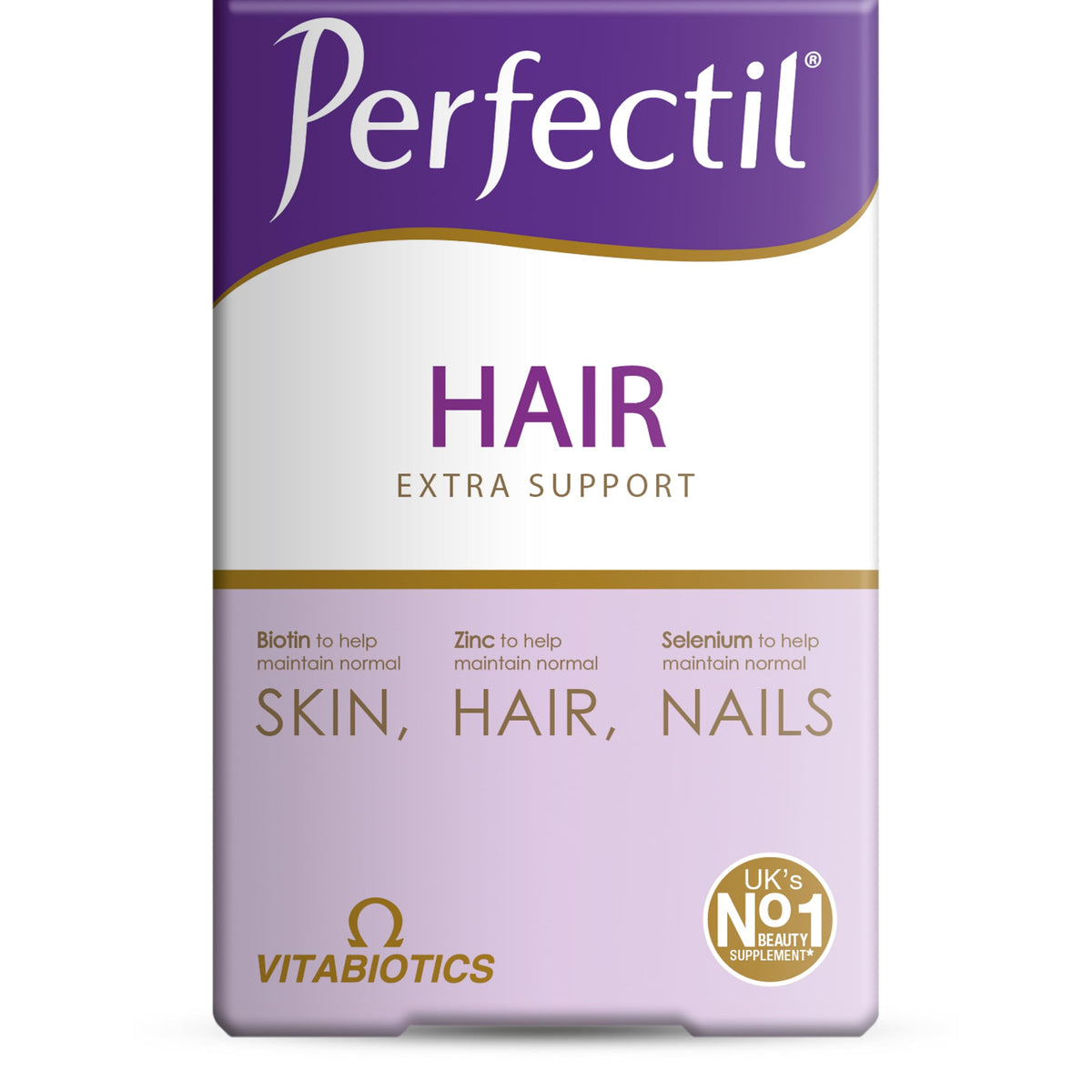 Vitabiotics Perfectil Hair Beauty Supplement - Biotin, CoQ10, Collagen - 60 Tablets - 30-Day Supply - New - BBE 12/2027