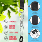 SereneLife Large Round Tree Swing Seat - Black Saucer Nest Swing for Kids & Adults - 270kg Capacity Indoor Outdoor Hanging Rope - Like New