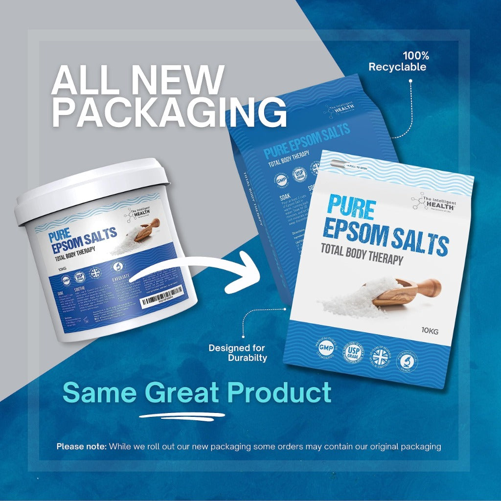 The Intelligent Health Pure Epsom Salts 10kg - Magnesium Sulphate Bath Soak - Fine Grain Vegan Friendly - New