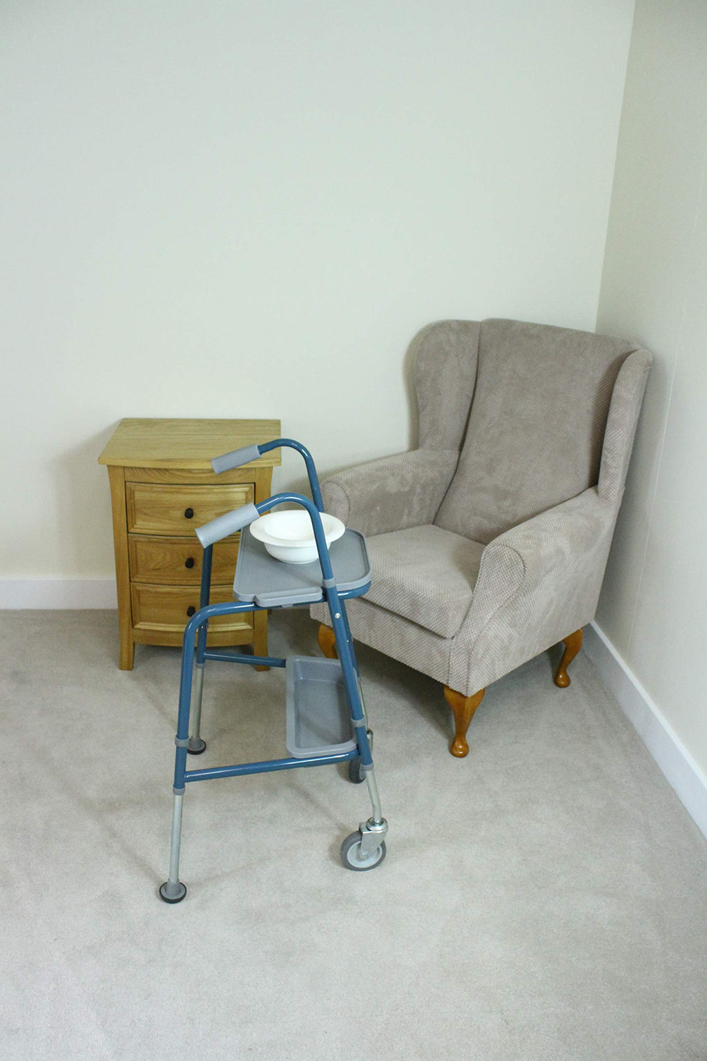 NRS Duo Height Adjustable Walking Trolley - P23117 - Turquoise Blue - Mobility Aid Walker with Seat - Very Good