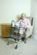 NRS Duo Height Adjustable Walking Trolley - P23117 - Turquoise Blue - Mobility Aid Walker with Seat - Very Good
