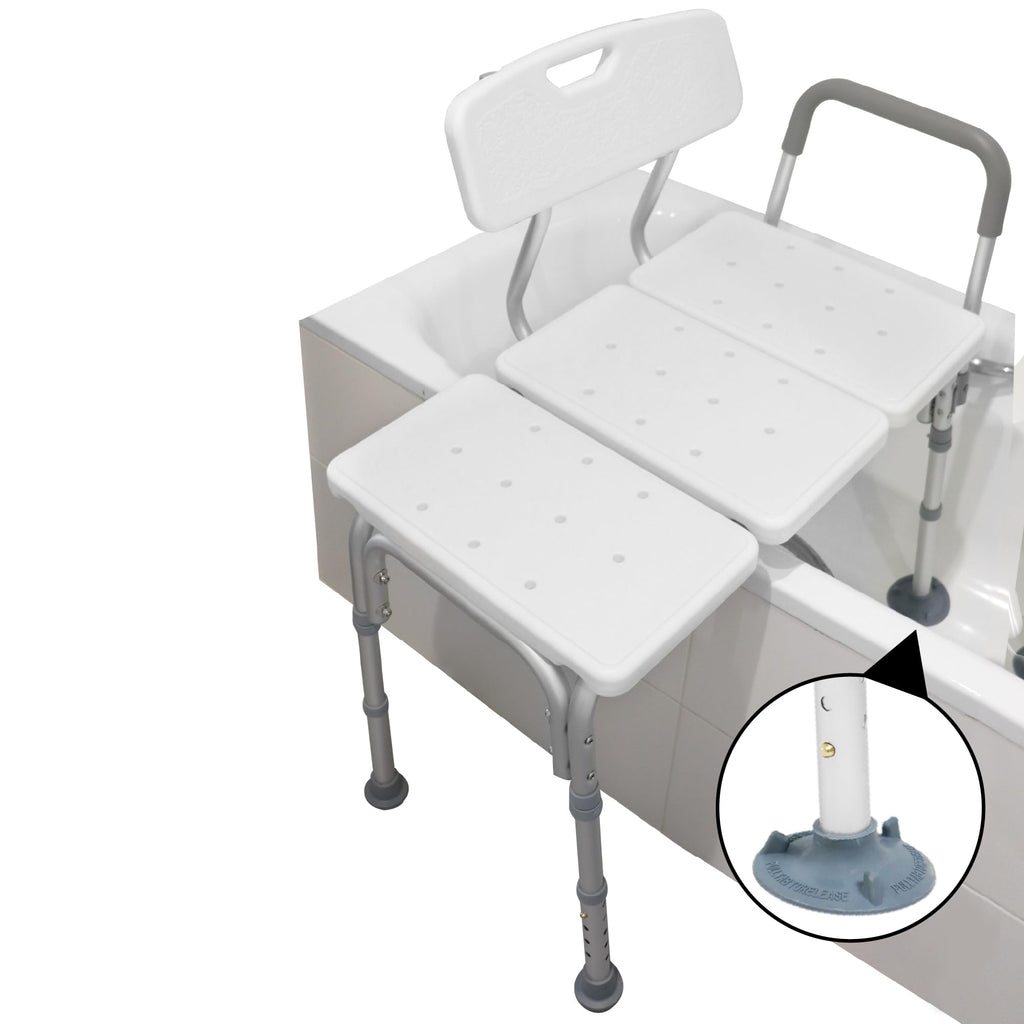 PEPE Mobility Bath Transfer Bench - Shower Seat for Elderly & Disabled - White - Bathroom Aid - Damaged Box