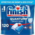 Finish Quantum Infinity Shine Dishwasher Tablets - 120 Tabs, Fresh Scent, Fast Dissolving, Sparkling Clean Dishwashing Detergent (Packaging May Vary) - New