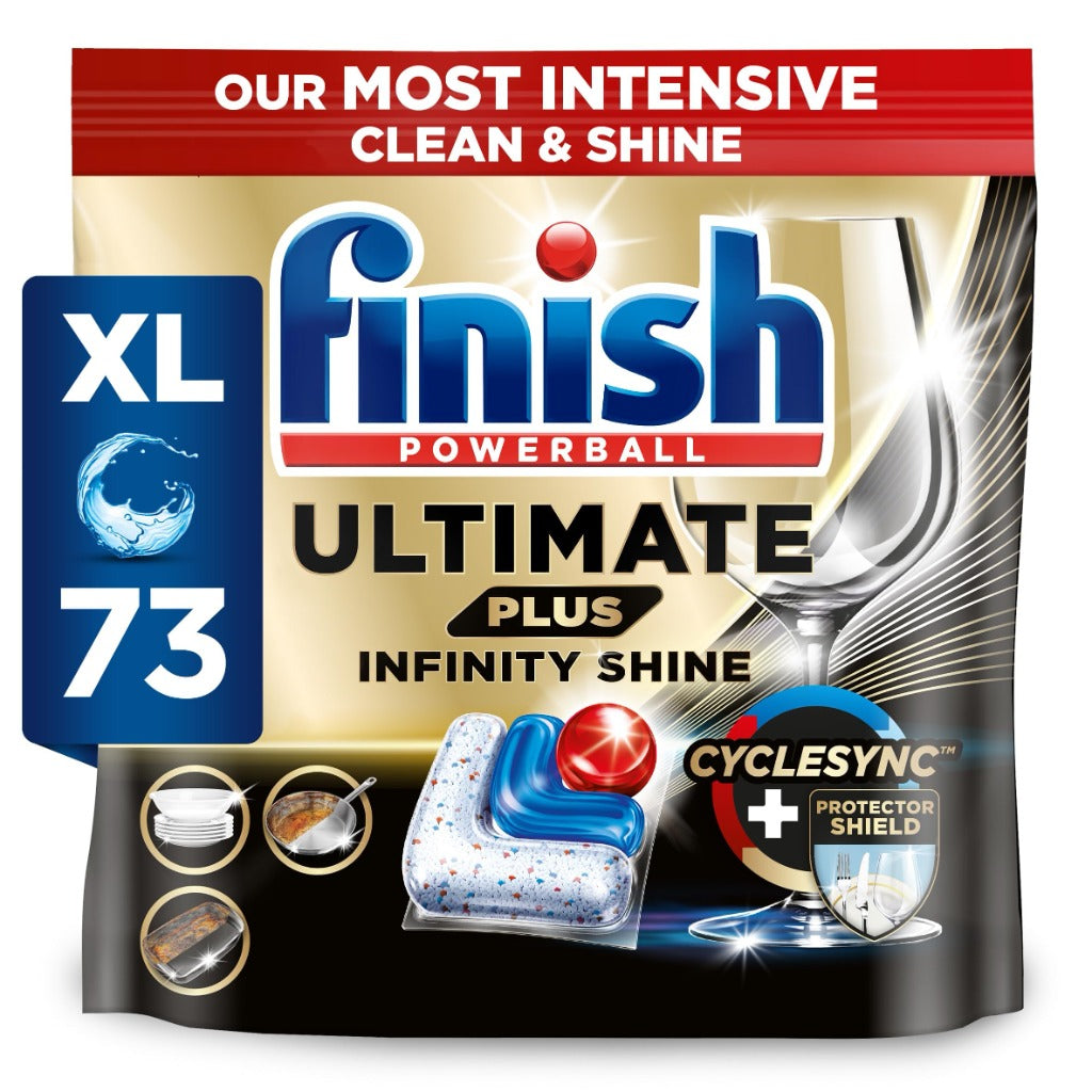 Finish Ultimate Plus Infinity Shine Dishwasher Tablets - 73 Tabs - Dishwasher Detergent (Packaging May Vary) - New