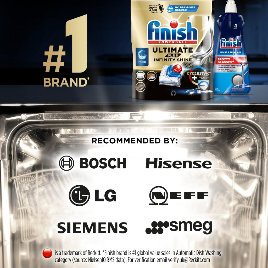 Finish Ultimate Plus Infinity Shine Dishwasher Tablets - 73 Tabs - Dishwasher Detergent (Packaging May Vary) - New