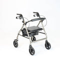 NRS A-Series Petite Lightweight Folding 4 Wheel Rollator - Grey Mobility Walker with Seat & Bag - Damaged Box