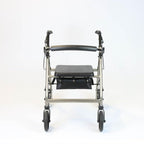 NRS A-Series Petite Lightweight Folding 4 Wheel Rollator - Grey Mobility Walker with Seat & Bag - Damaged Box