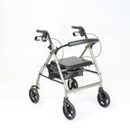 NRS A-Series Petite Lightweight Folding 4 Wheel Rollator - Grey Mobility Walker with Seat & Bag - Damaged Box