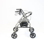 NRS A-Series Petite Lightweight Folding 4 Wheel Rollator - Grey Mobility Walker with Seat & Bag - Damaged Box