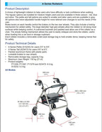 NRS A-Series Petite Lightweight Folding 4 Wheel Rollator - Grey Mobility Walker with Seat & Bag - Damaged Box