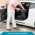 Able Life Space Saver Walker - Lightweight Folding Mobility Frame - 2 Wheels - Cobalt Blue - Elderly Walking Aid - Damaged Box