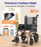 VOCIC Lightweight Wheelchair for Adults - 13kg Folding Transit Chair - 30cm All-Terrain Tyres - Portable Mobility Aid - Like New