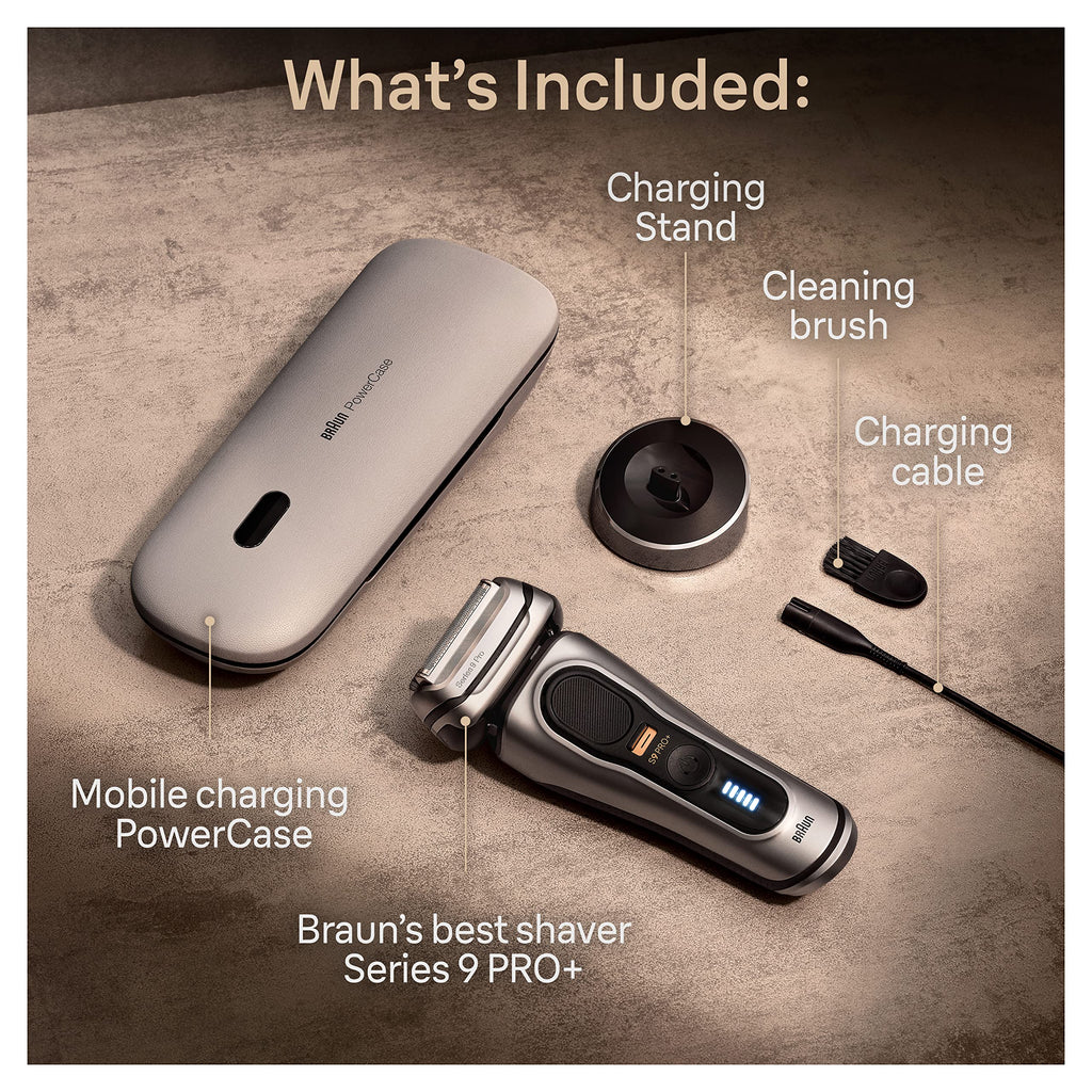 Braun Series 9 PRO Electric Shaver for Men - Made in Germany - Silver Electric Razor Wet Dry Cordless Rechargeable - Like New