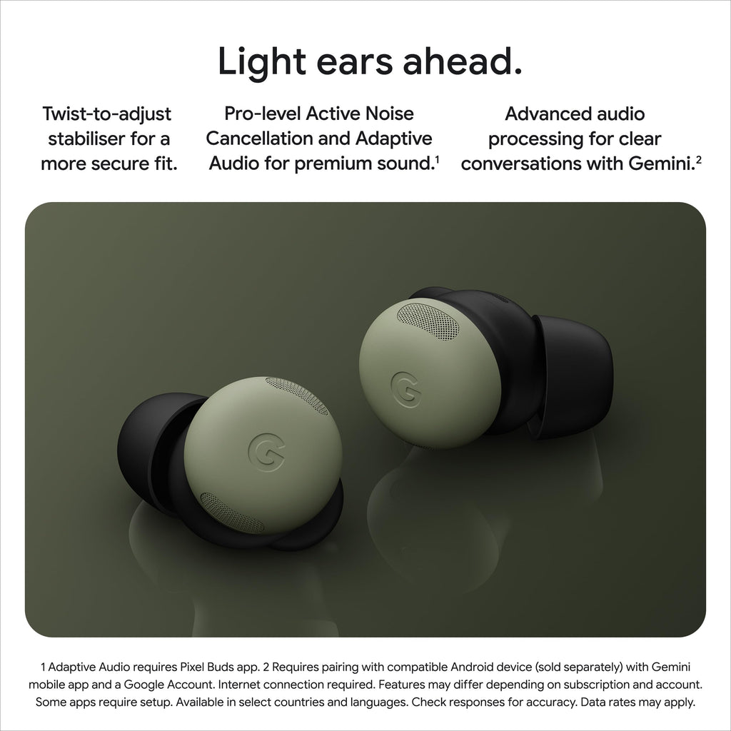 Google Pixel Buds Pro 2 - Wireless Earbuds - Active Noise Cancelling Bluetooth Headphones - Wintergreen - Very Good