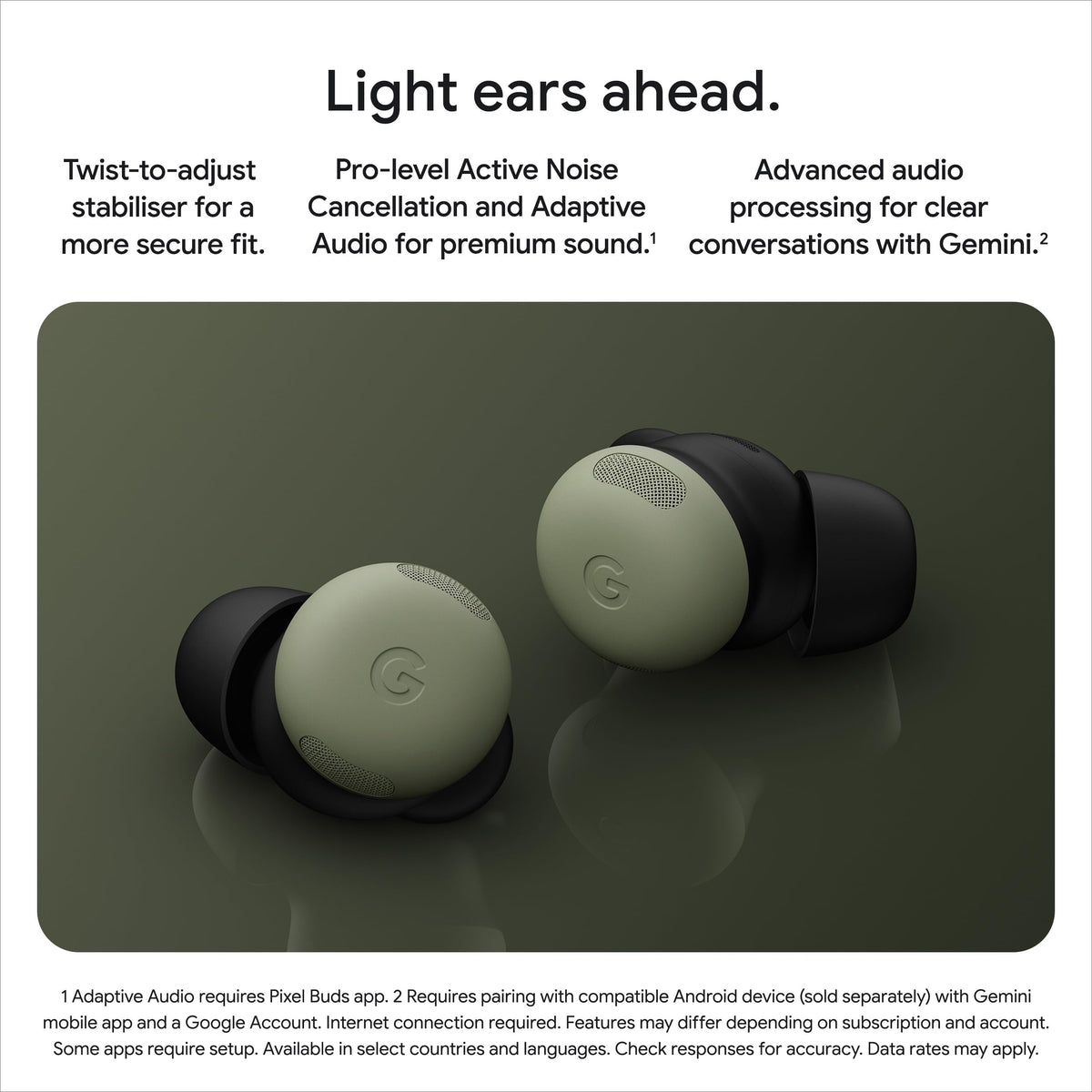 Google Pixel Buds Pro 2 - Wireless Earbuds - Active Noise Cancelling Bluetooth Headphones - Wintergreen - Very Good