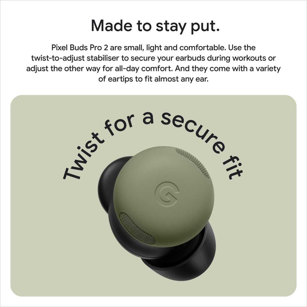 Google Pixel Buds Pro 2 - Wireless Earbuds - Active Noise Cancelling Bluetooth Headphones - Wintergreen - Very Good