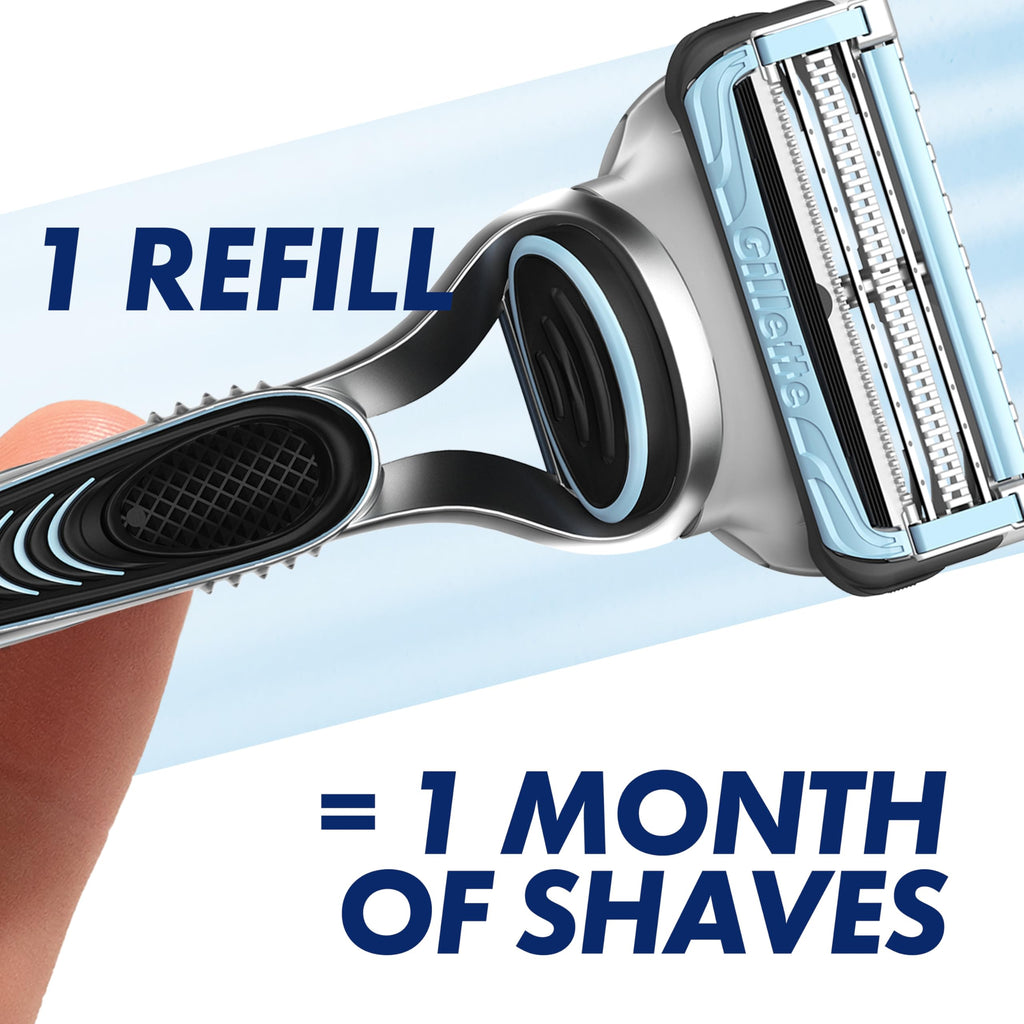 Gillette SkinGuard Sensitive Razor Blades Men - Pack of 8 Refills with Precision Trimmer - Fits ProGlide ProShield Fusion5 Handles - New