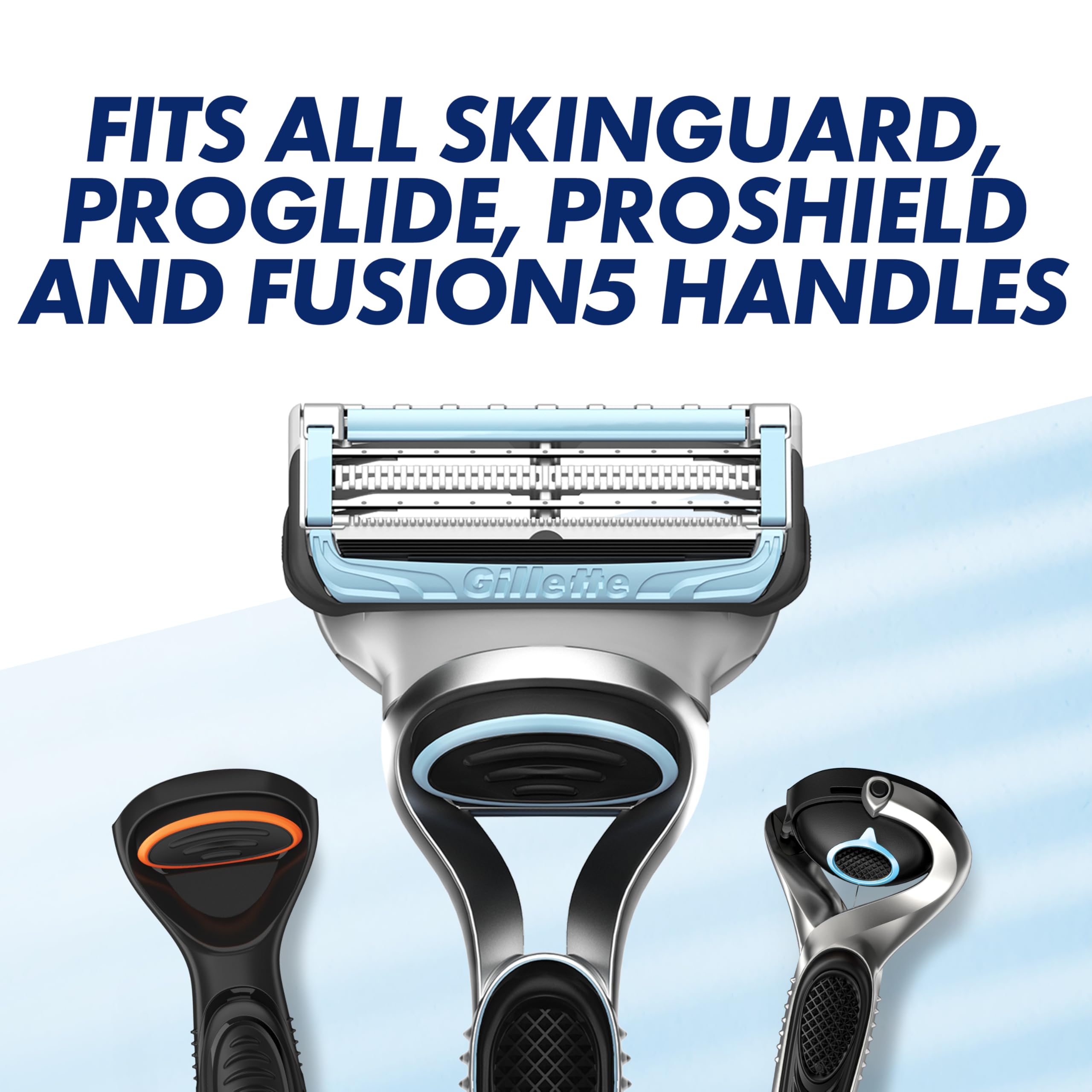 Gillette SkinGuard Sensitive Razor Blades Men - Pack of 8 Refills with Precision Trimmer - Fits ProGlide ProShield Fusion5 Handles - New