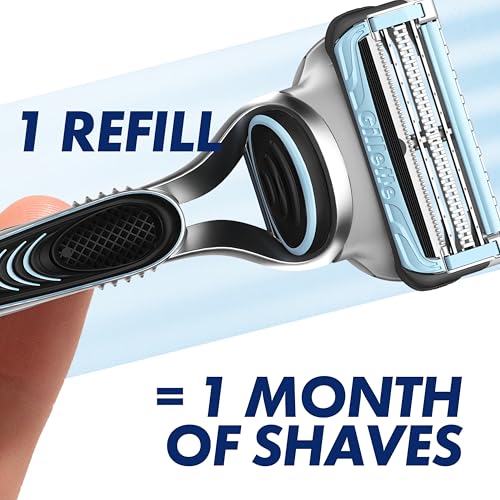 Gillette SkinGuard Sensitive Razor Blades Men - Pack of 8 Refills with Precision Trimmer - Fits ProGlide ProShield Fusion5 Handles - New