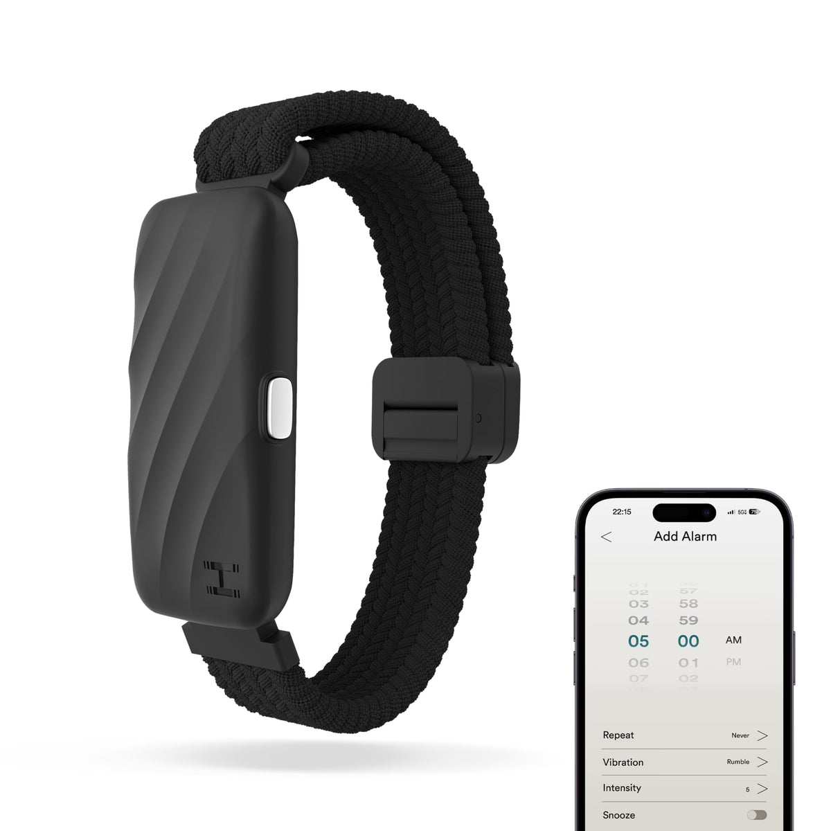 Homedics WakeBand Vibrating Alarm Wristband - Silent Clock Alternative - Black Sleep Aid - New