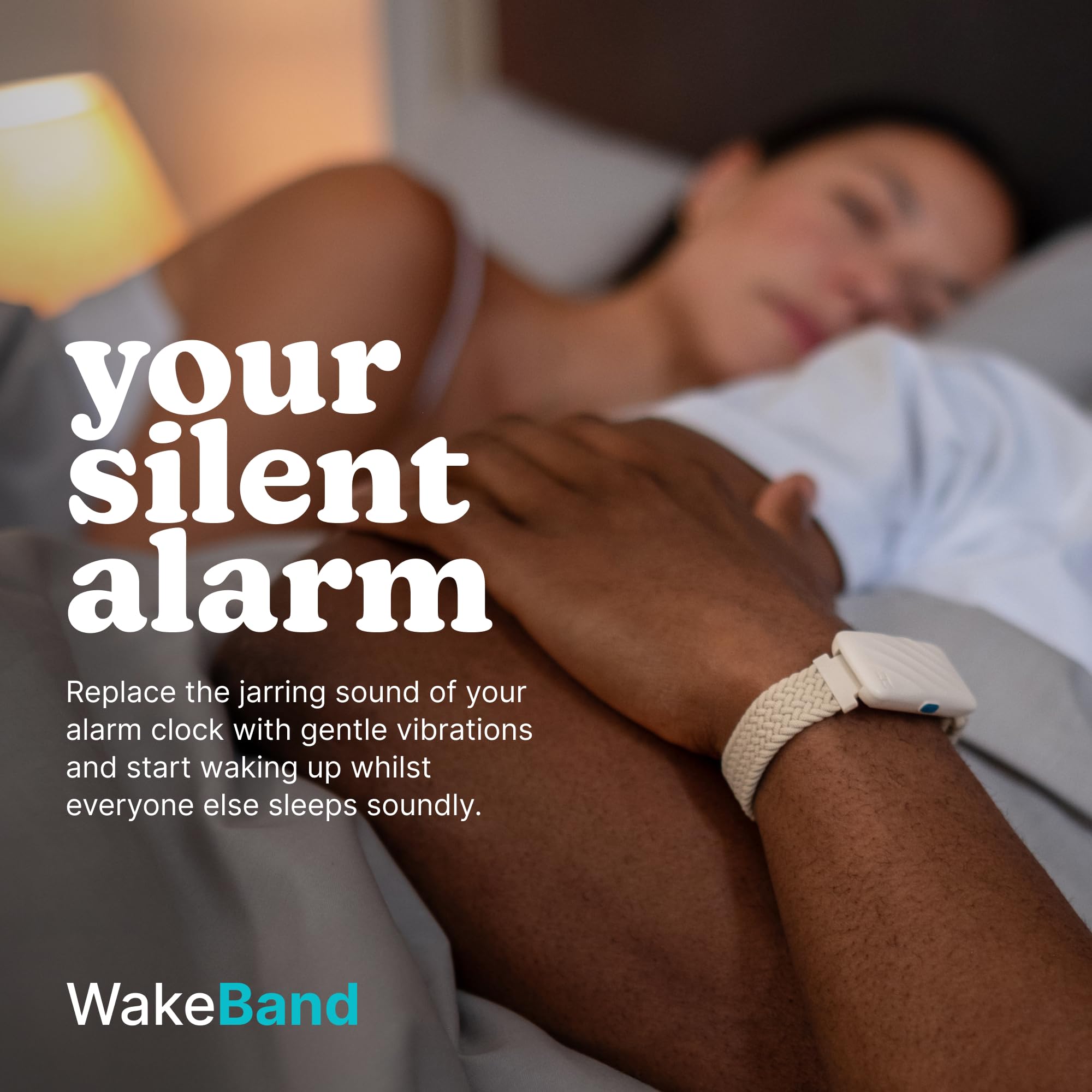 Homedics WakeBand Vibrating Alarm Wristband - Silent Clock Alternative - Black Sleep Aid - New