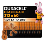 DURACELL Hearing Aid Batteries Size 312 PR41 1.45V - 60 Pack Zinc Air Battery - Damaged Box