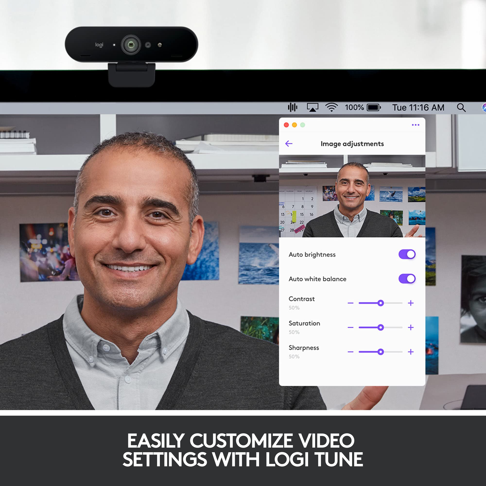 Logitech Brio Ultra HD Pro Webcam - 4K UHD 1080p Full HD - Streaming Video Conferencing Camera - USB Plug & Play - Damaged Box