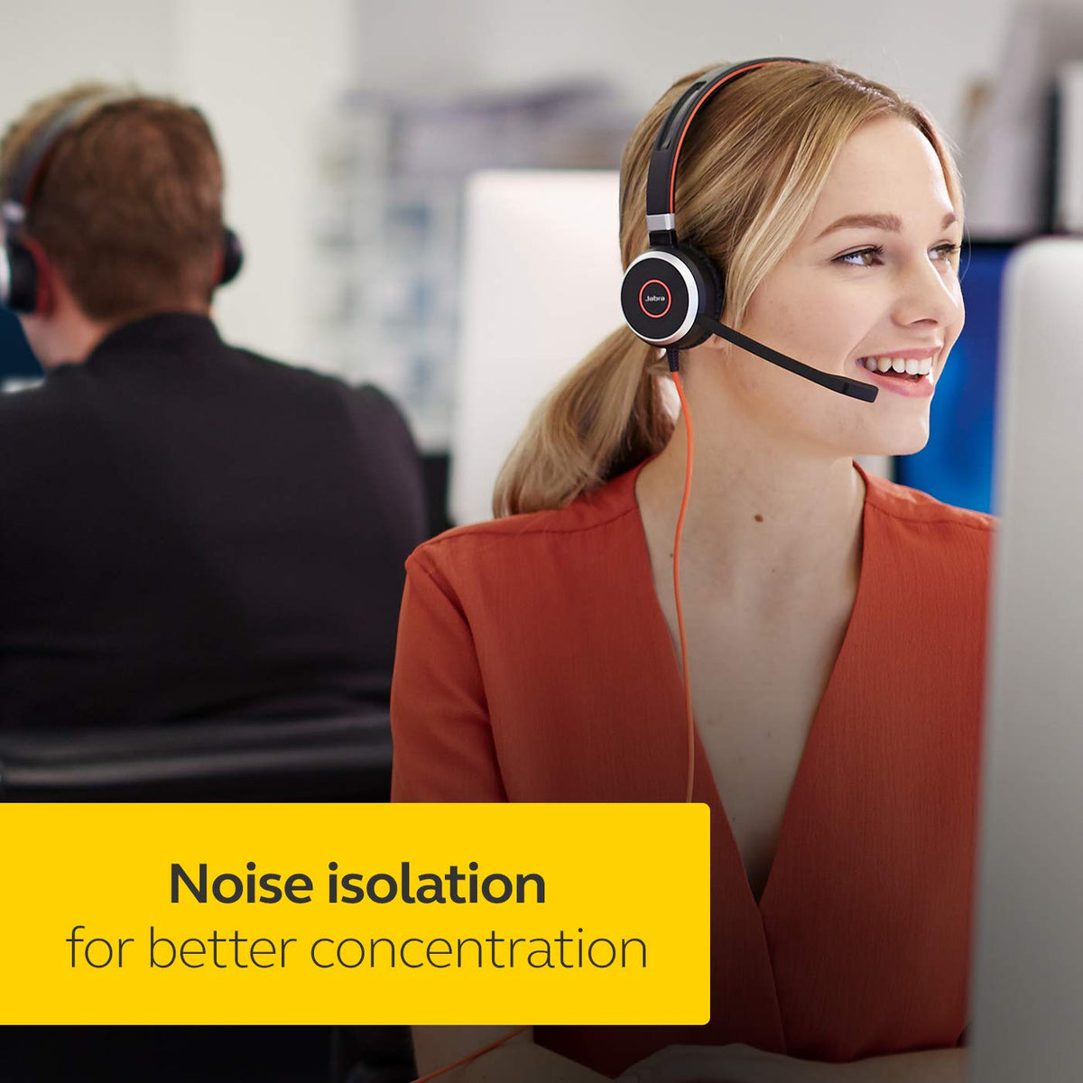 Jabra Evolve 40 MS Stereo Headset - Microsoft Certified Headphones - USB Controller - Black - VoIP Softphone PC Headset - New