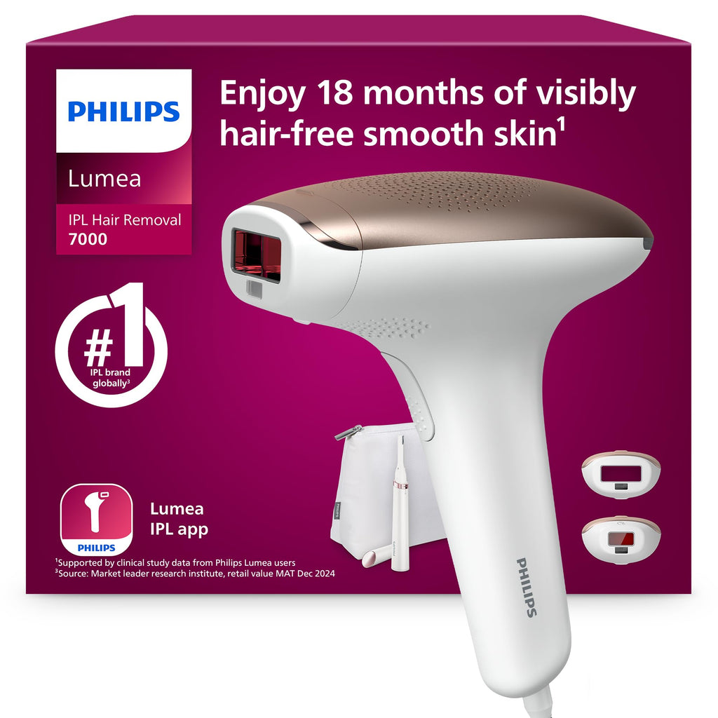 Philips Lumea 7000 Series IPL Hair Removal Device BRI921/00 - Laser Alternative, Body & Face, Satin Compact Trimmer - Damaged Box