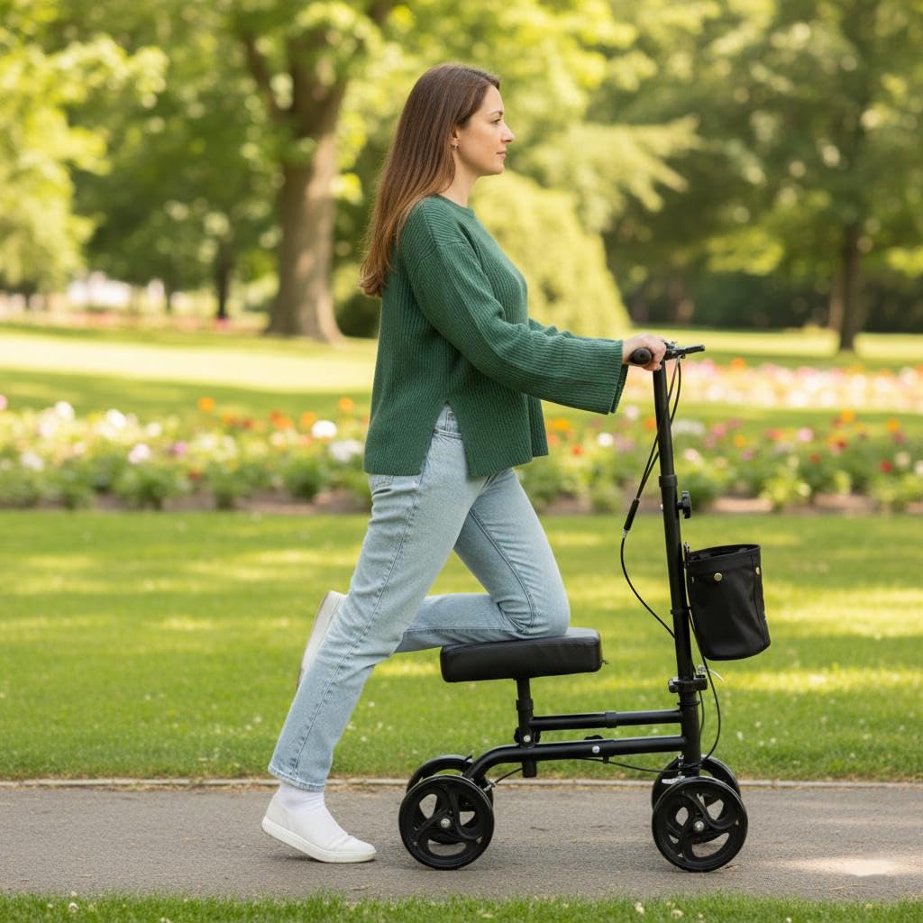 PEPE Mobility Knee Scooter Walker - Adult Disability Aid for Foot Ankle Injuries - Indoor Outdoor Mobility Solution - Like New
