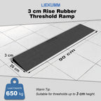 LIEKUMM Wheelchair Threshold Ramp - 3cm Height, 650kg Load Capacity - Mobility Aid Access Slope - Damaged Box