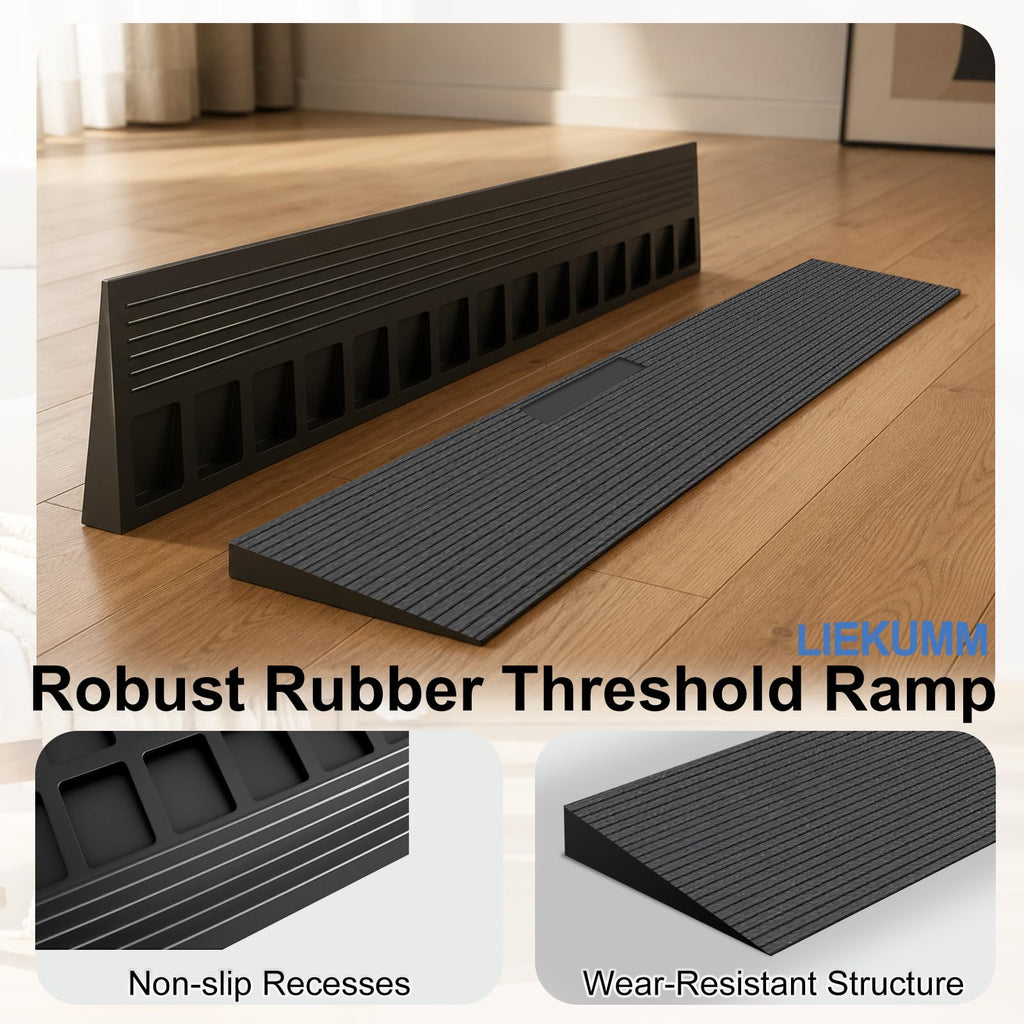 LIEKUMM Wheelchair Threshold Ramp - 3cm Height, 650kg Load Capacity - Mobility Aid Access Slope - Damaged Box