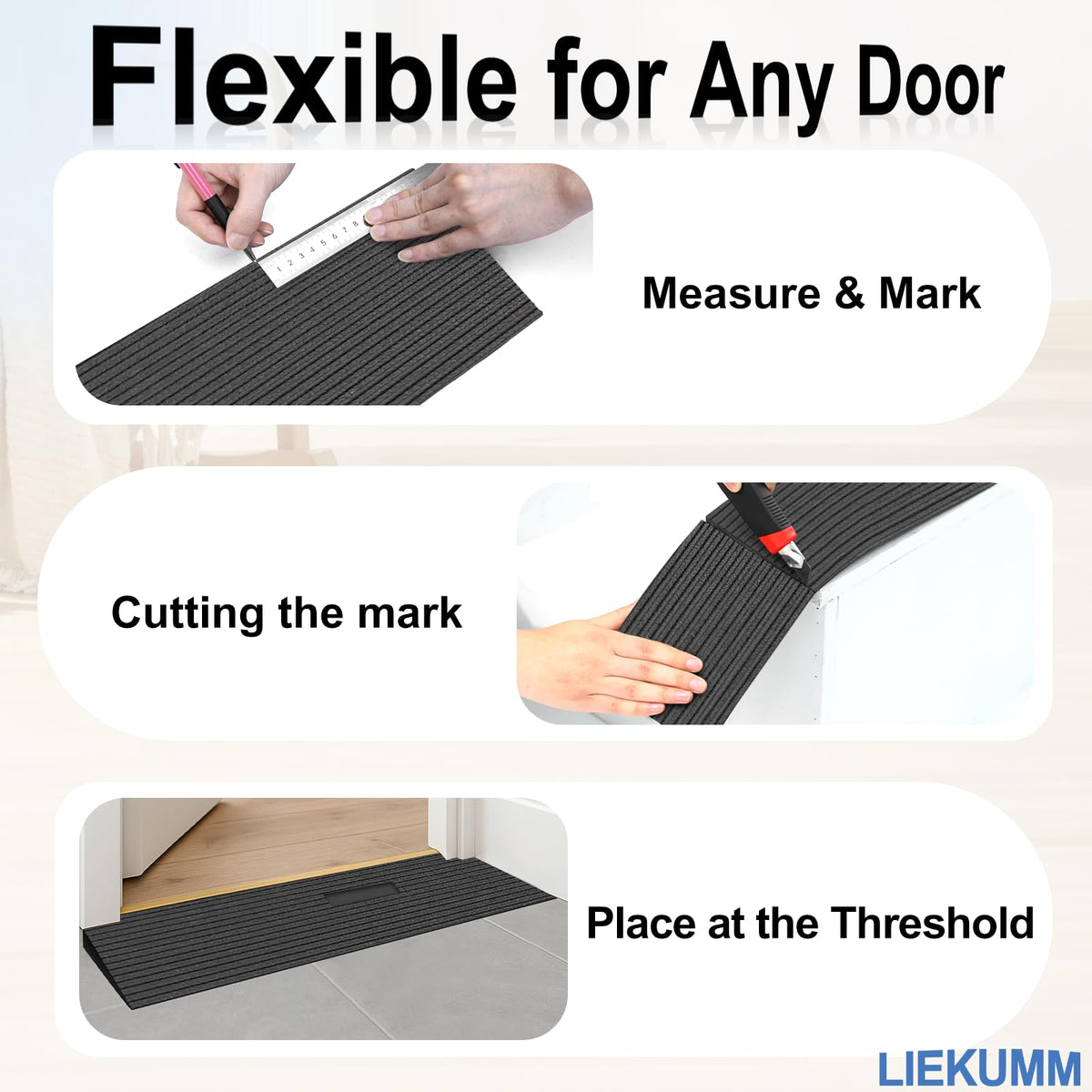 LIEKUMM Wheelchair Threshold Ramp - 3cm Height, 650kg Load Capacity - Mobility Aid Access Slope - Damaged Box
