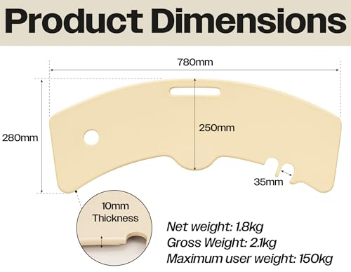 Aidapt Banana-Shaped Transfer Board - Curved Patient Aid, Non-Slip Strips, Handle, 150kg Mobility Support for Bed Wheelchair Car Toilet - Damaged Box