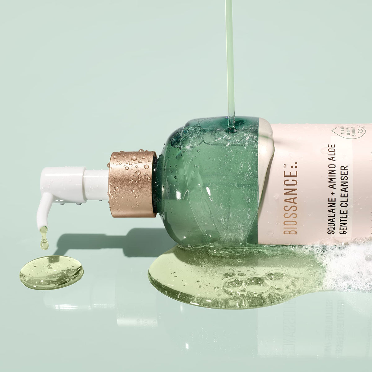 BIOSSANCE Squalane + Amino Aloe Gentle Face Wash - Foaming Cleanser Gel - Hydrating Facial Cleanser - New