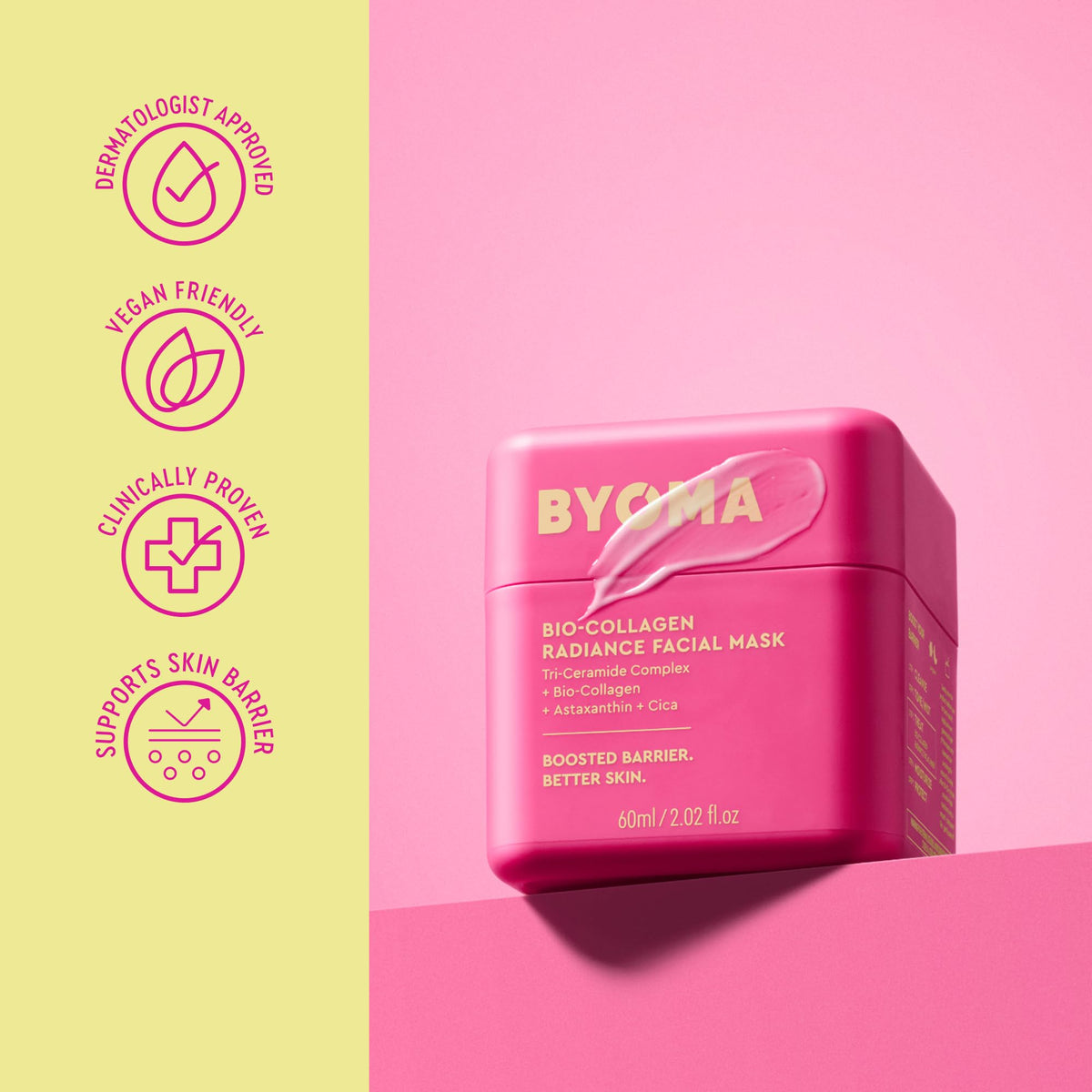 BYOMA Bio-Collagen Radiance Face Mask - Peel Off Mask - Glass Skin - 60ml Hydrating Skincare - New