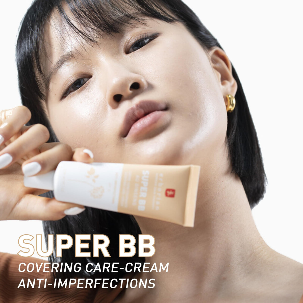 Erborian Super BB Cream with Ginseng - Nude Tinted Face Care SPF 20 - High Coverage Anti-Imperfections 15ml - New