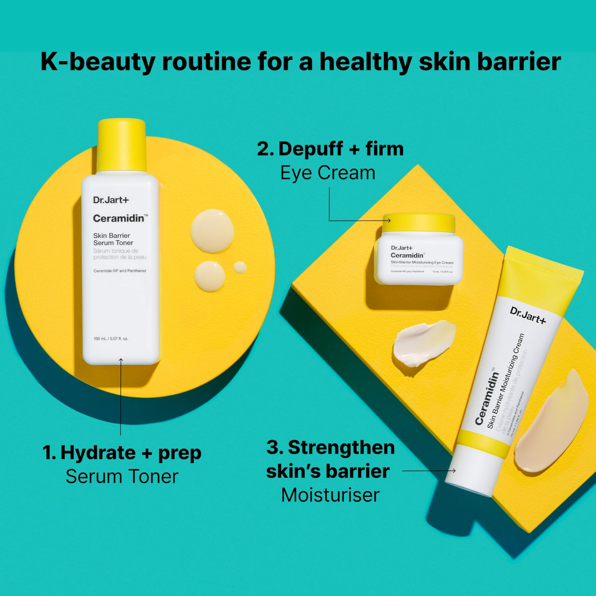 Dr.Jart+ Ceramidin Under Eye Cream - Ceramide Korean Skin Care - 15ml Hydrating Eye Cream - New - BBE 02/2029